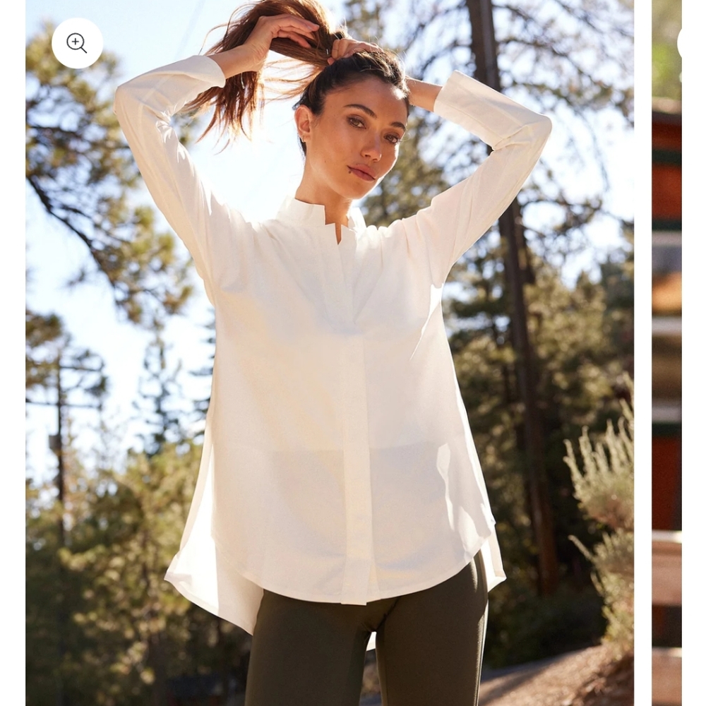 ADAY Something Borrowed White Blouse Sz S